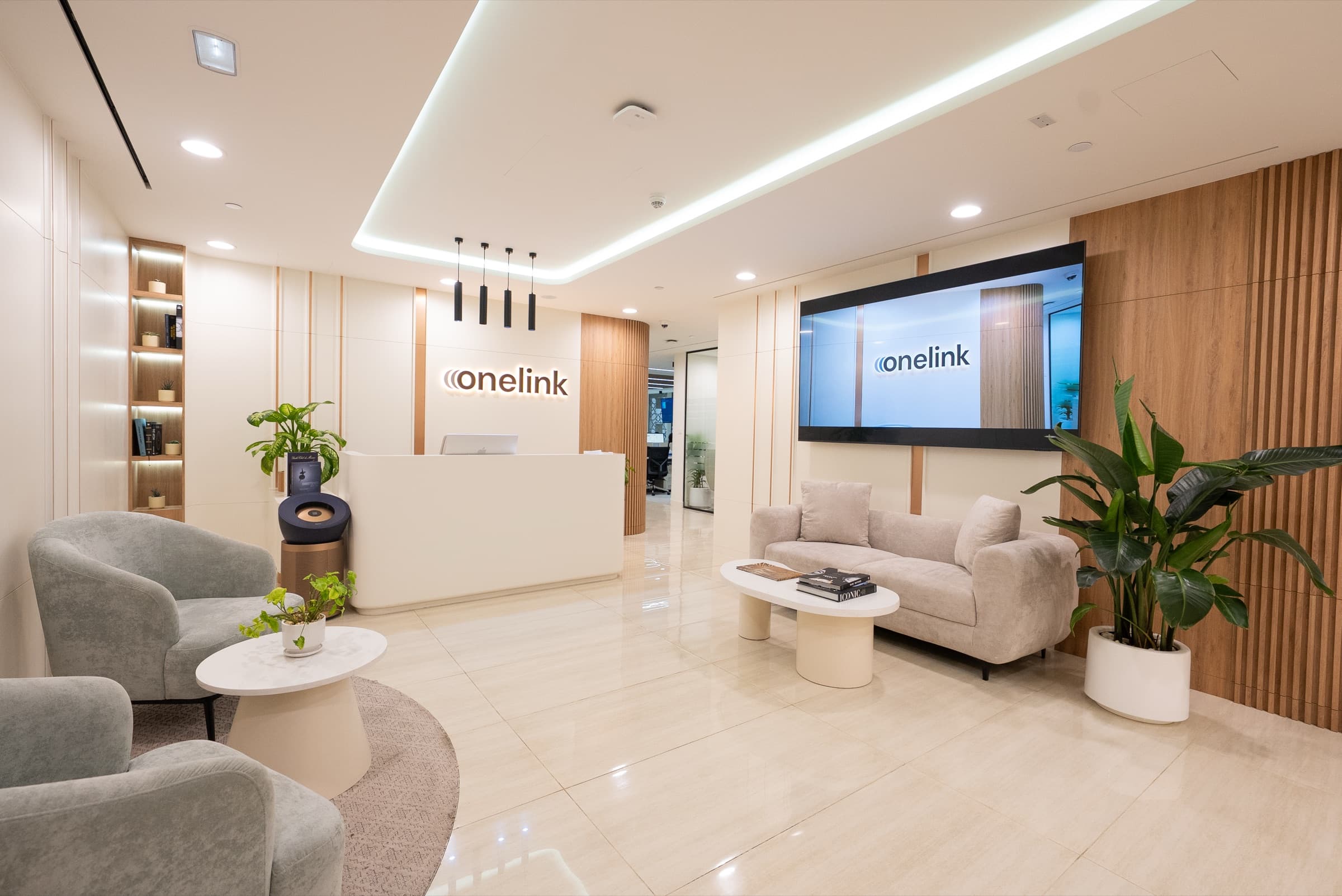 Reception at the Onelink Group office in Downtown Dubai